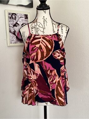 Mossimo Supply Co. Floral Print Spaghetti Strap Tank Top